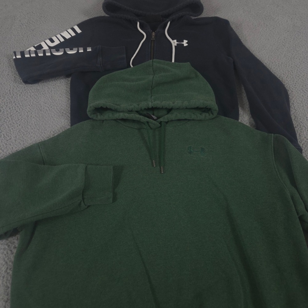 LOT OF 2 Under Armour Hoodie Womens XS Black Green Favorite Fleece Icon Fleece